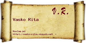 Vasko Rita névjegykártya